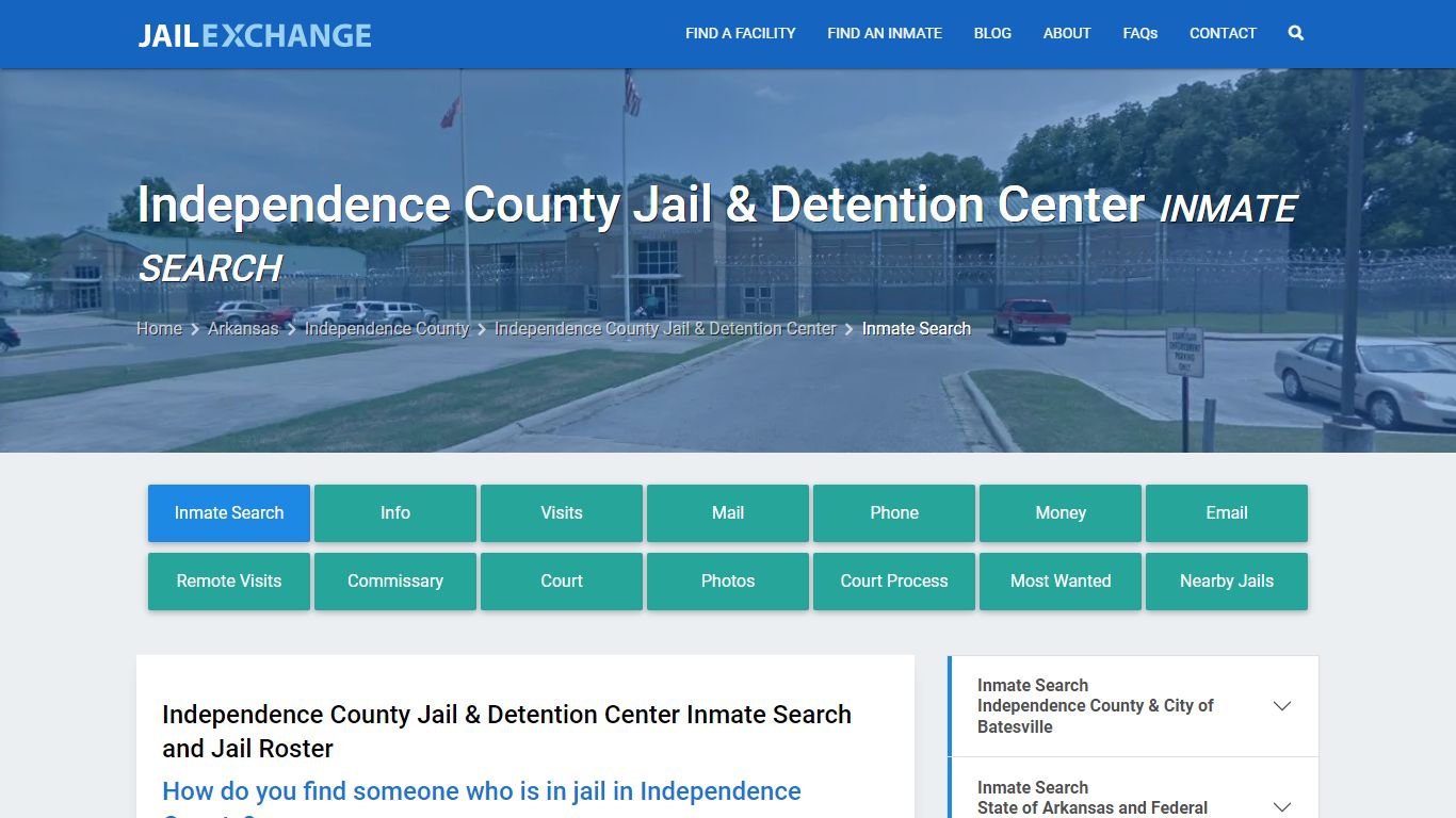 Independence County Jail & Detention Center Inmate Search