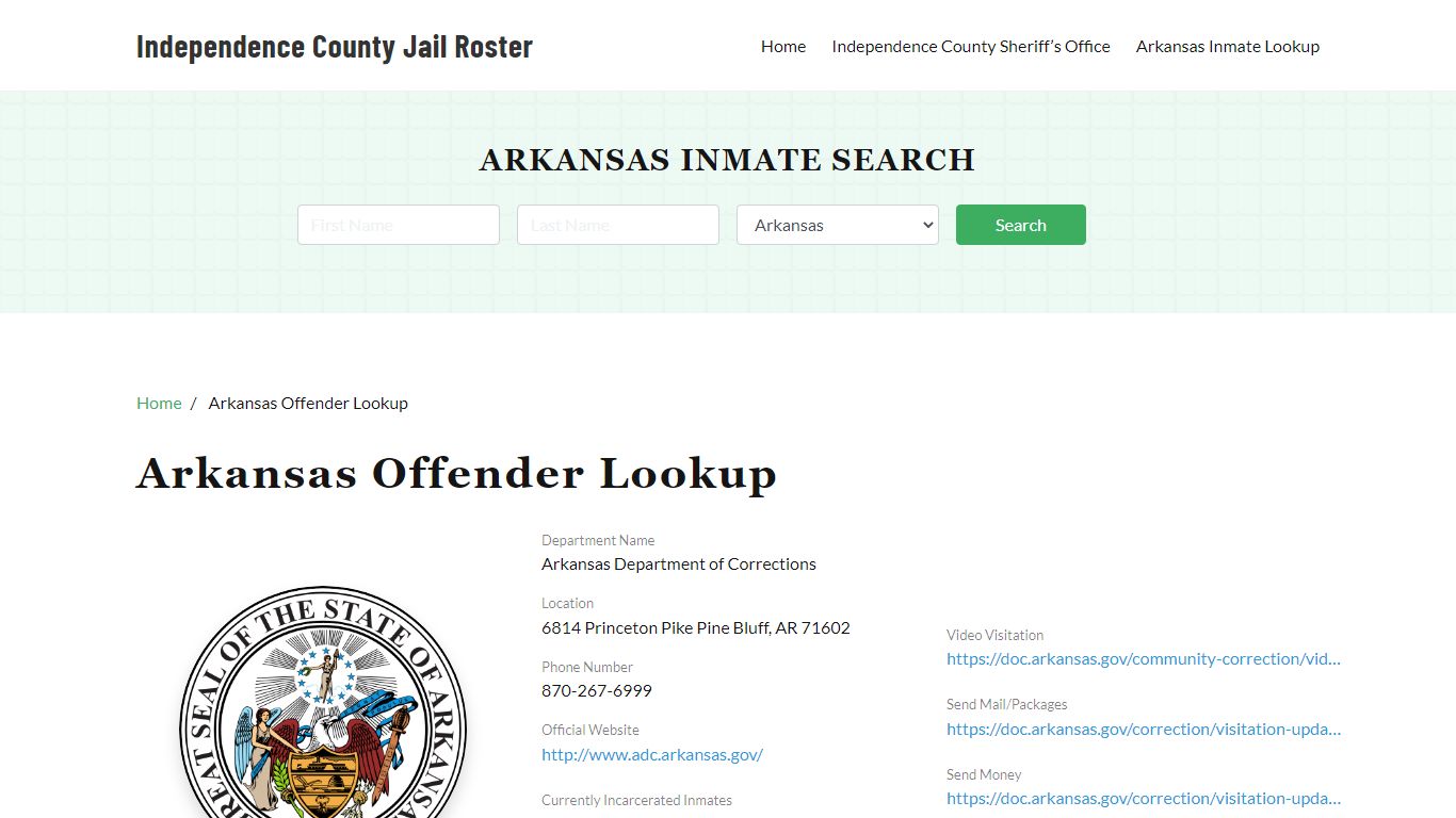 Arkansas Inmate Search, Jail Rosters